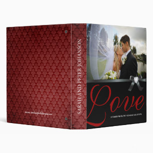 Classeur Album photos rouge et noir chic de mariage