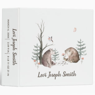 Classeur Album pour nouveau-né personnalisé Animaux de forê