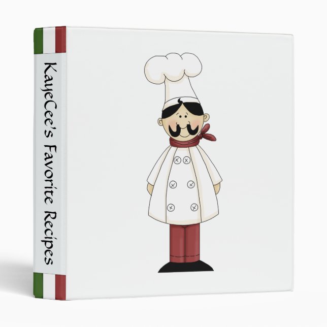Classeur Album Recette Cute Chef (Devant/Côté)