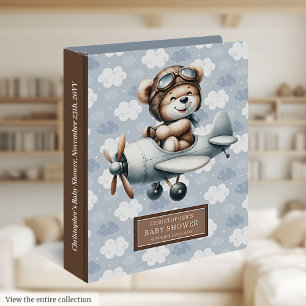 Classeur Album relié pour Baby Shower avec un ours en peluc