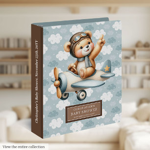 Classeur Album relié pour bébé garçon, Pilote Ourson en pel