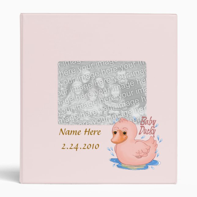Classeur Album rose Bébé Canard (Devant)
