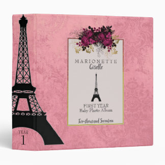Classeur Album rose mignon de bébé de serviette d'Eiffel de