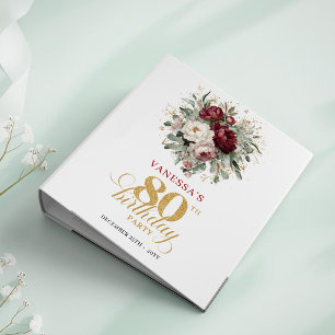 Classeur Album souvenir de 80e anniversaire aux fleurs bord