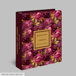 Classeur Album stylé Burgundy Blush Gold Floral Memory