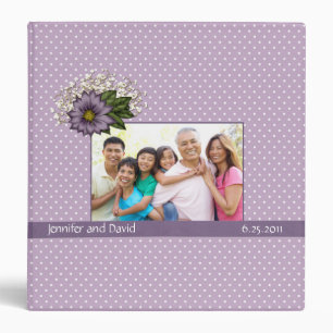Classeur Album suisse de mariage pointillé par lavande