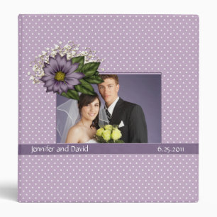 Classeur Album suisse de mariage pointillé par lavande