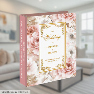 Classeur album unique boho blush or floral mariage