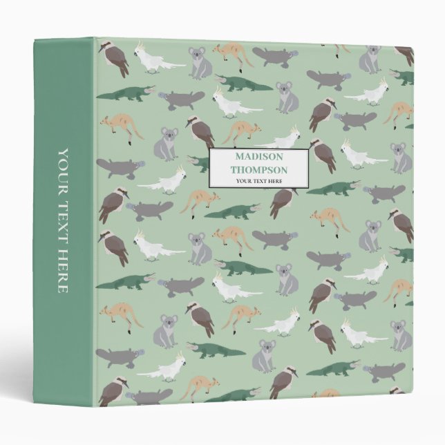 Classeur Album vert d'Eucalyptus pour animaux autochtones d (Devant/Côté)