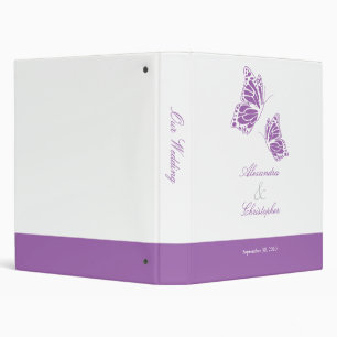 Classeur Album violet simple de wedding planner de papillon