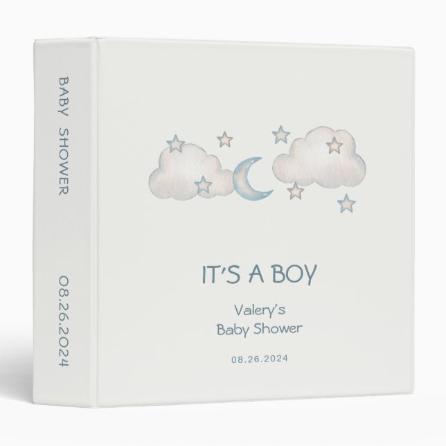 Classeur Albums de Baby shower pour garçons Turquoise Mint (Devant/Côté)