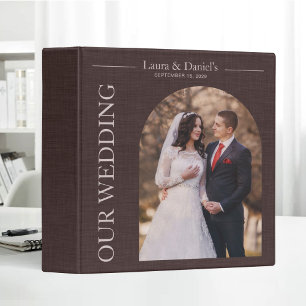 Classeur Albums de mariage Photos de texture de lin brun