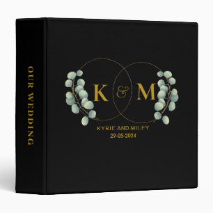 Classeur albums de monogramme élégant d'eucalyptus