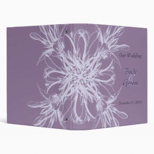 Classeur Albums floraux pourpres poussiéreux de mariage
