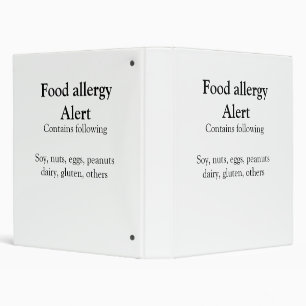 Classeur Alerte d'allergie alimentaire ajouter nom texte él