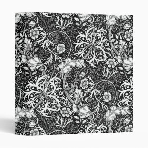 Classeur Algue de Nouveau d'art florale, noir et blanc