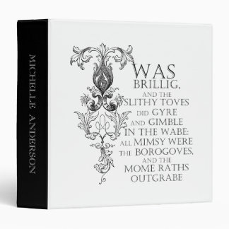 Classeur Alice Au Pays Des Merveilles Jabberwocky Poem 3 Cl