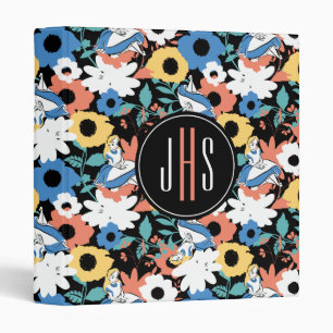 Classeur Alice au pays des merveilles Monogramme rétro flo