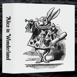 Classeur Alice au pays des merveilles vintage Lapin Blanc e