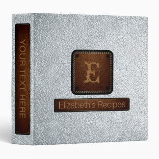 Classeur Alice bleu cuir Élégant Monogramme