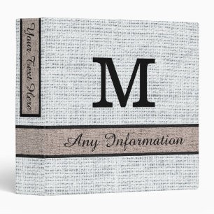 Classeur Alice Blue Burlap Linn Monogramme
