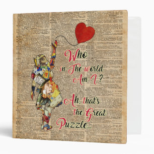 Classeur Alice, citation vintage de collage de &Rabbit fou