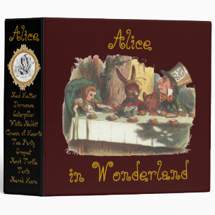 Classeur Alice dans des mots du pays des merveilles sur la