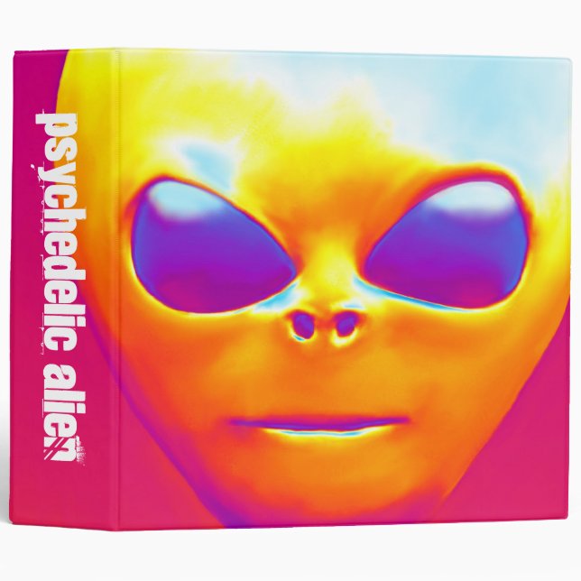 Classeur Alien psychédélique (2 pouces) (Devant/Côté)