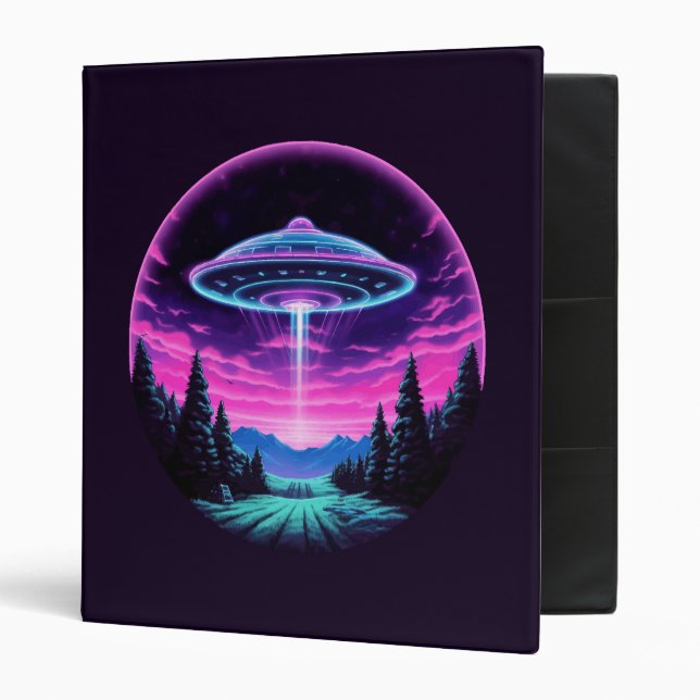 Classeur Alien vaisseau spatial rétro futuriste (Devant/intérieur)