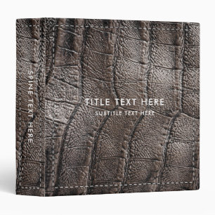 Classeur Alligator Brown en cuir Texture et piqûres