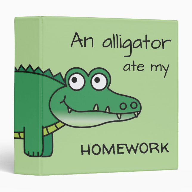 Classeur Alligator Cartographique Vert Mangez Mes Enfants À (Devant/Côté)