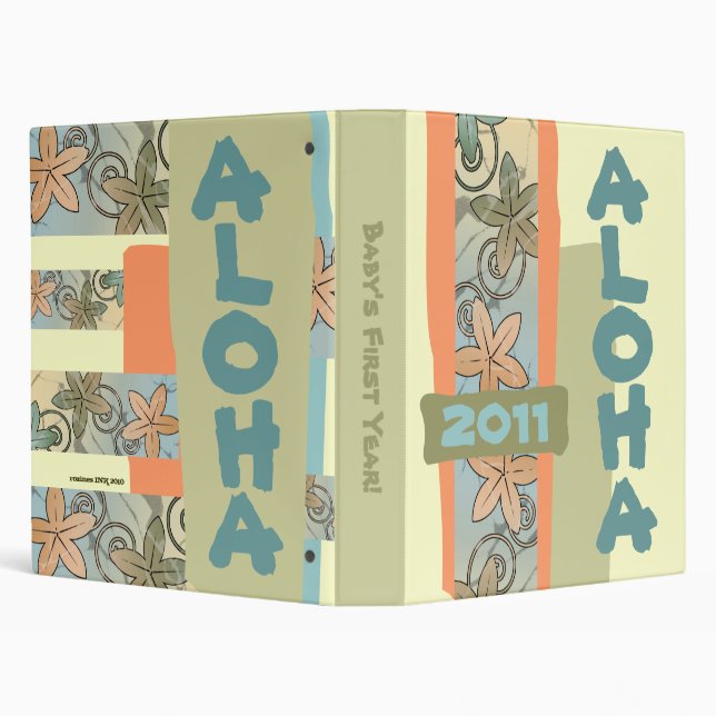 Classeur Aloha Hawaiian Luau Baby's First Year Scrapbook (Arrière-plan)