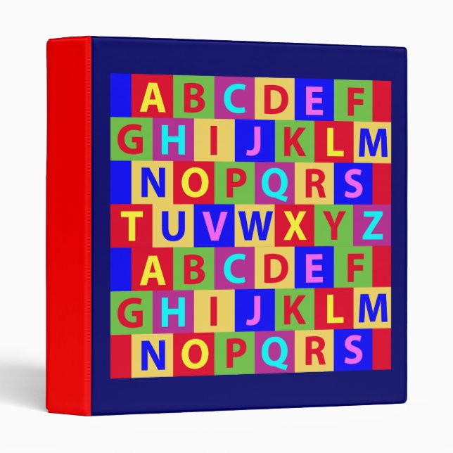 Classeur Alphabet coloré (Devant/Côté)
