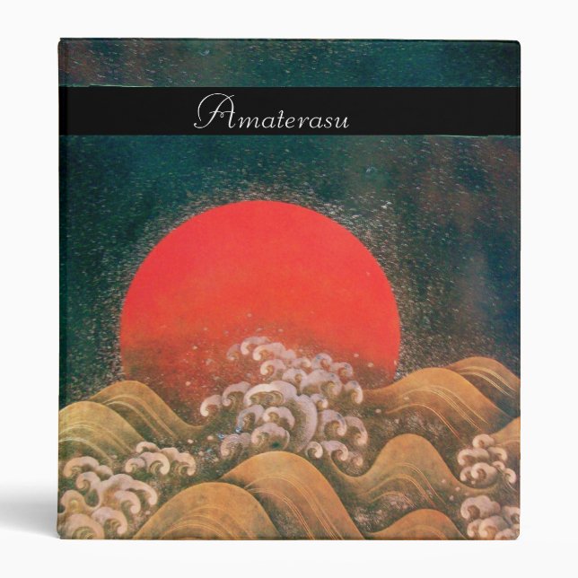 Classeur AMATÉRASU, GODDESS SOLEIL, noir rouge (Devant)