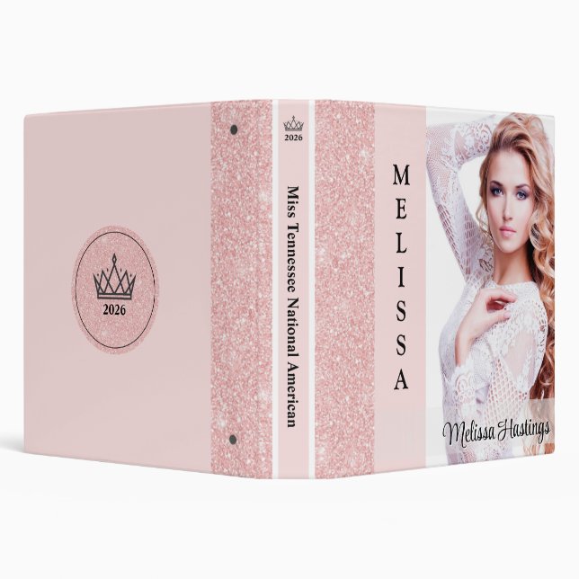 Classeur American Miss Pageant Binder | Rose Gold Glimmer (Arrière-plan)