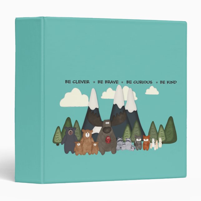 Classeur Amis de la faune de Woodland (Devant/Côté)