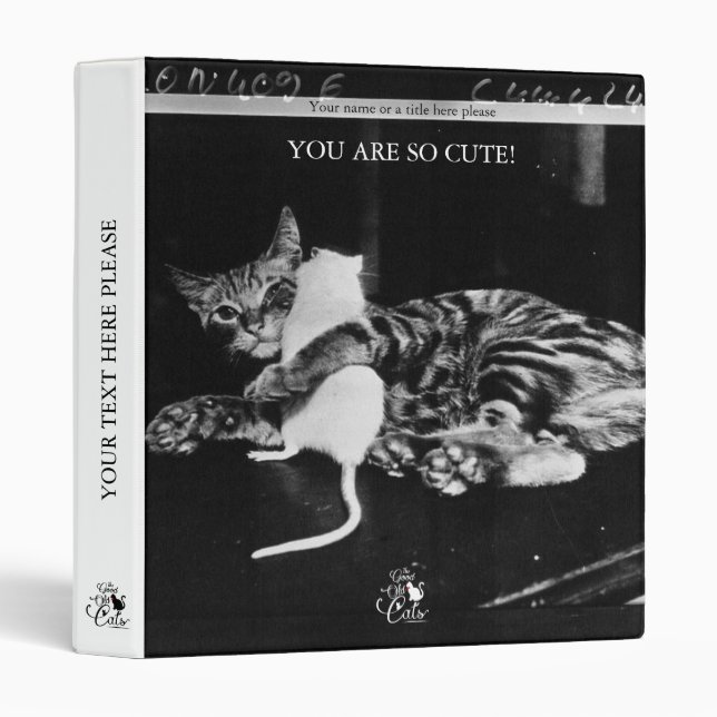 Classeur Amitié étonnante - chat Minnie et souris de Mike (Devant/Côté)