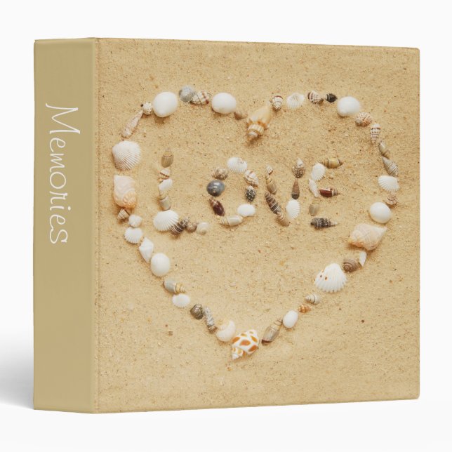 Classeur Amour 1,5" de coquillage album photos (Devant/Côté)