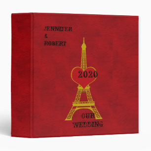 Classeur Amour à Tour Eiffel en rouge et l'album de mariage