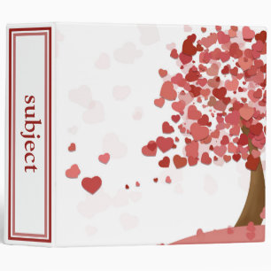 Classeur Amour Arbre - Feuilles en forme de coeur mauve et