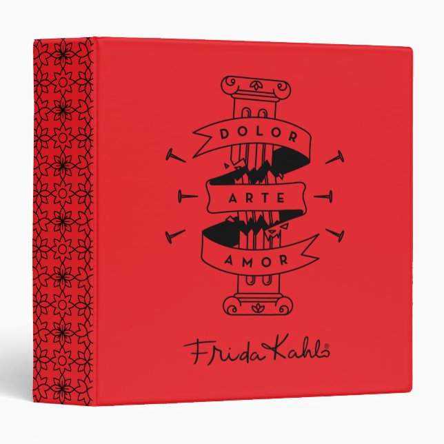 Classeur Amour d'art de douleur de Frida Kahlo | (Devant/Côté)