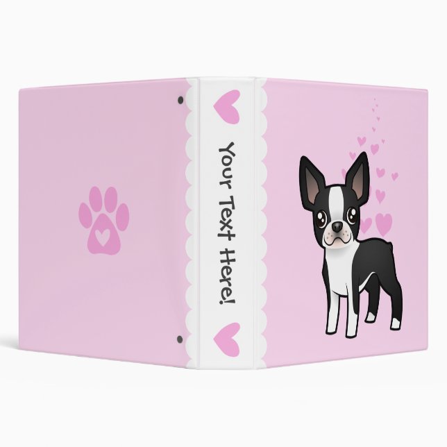 Classeur Amour de Boston Terrier (Arrière-plan)