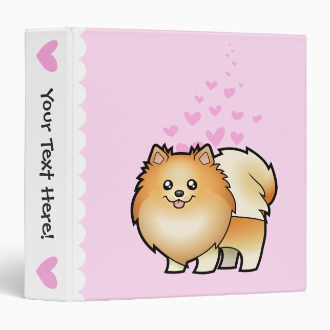 Classeur Amour de Pomeranian (Devant/Côté)
