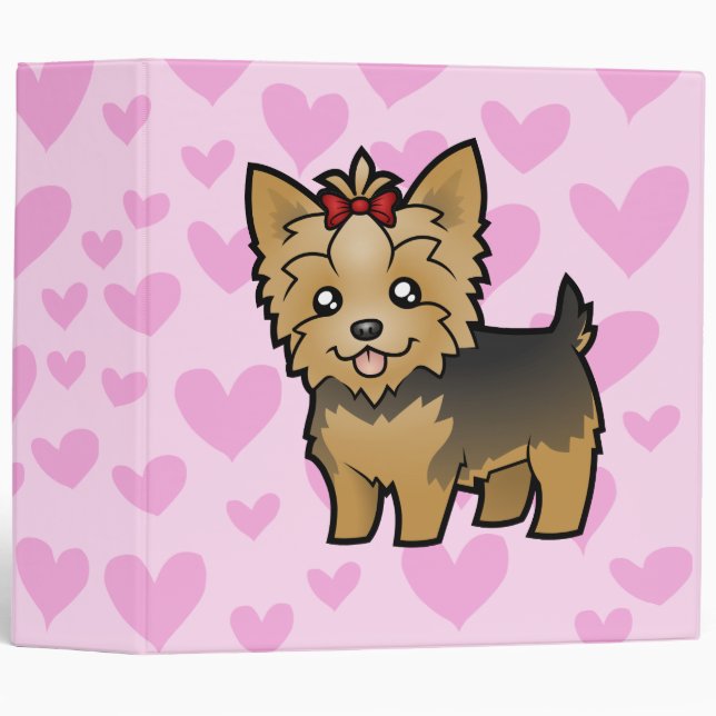 Classeur Amour de Yorkshire Terrier (cheveux courts avec (Devant/Côté)