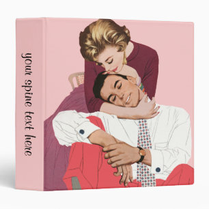 Classeur Amour et romance vintage, jeunes mariés en rose