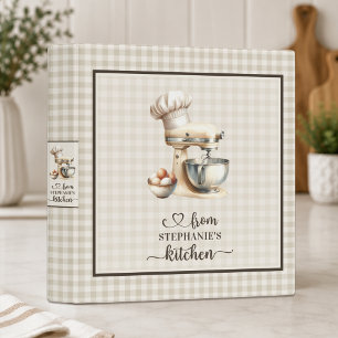 Classeur Amour Gingham Beige Rustique De La Cuisine de Nom