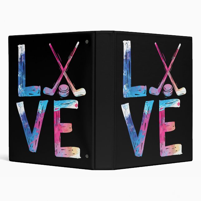 Classeur Amour Hockey sur glace filles Dons de hockey femme (Arrière-plan)