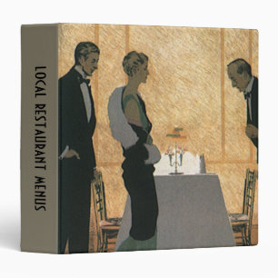 Classeur Amour vintage et romance, Couple Dîner Élégant