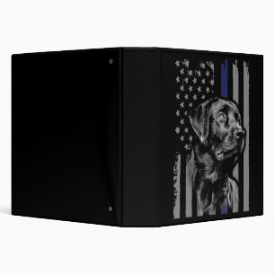 Classeur Amoureux des chiens Black Labrador American Flag