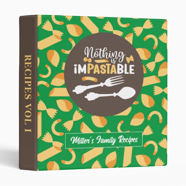 Classeur Amusant Cool de cuisine Retro Italien Pasta Motif (Devant/Côté)